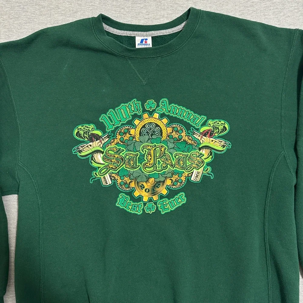 Russell Athletic Mens XL Green St Patricks Day 2018 UMR MSM Sweatshirt - Picture 3 of 9